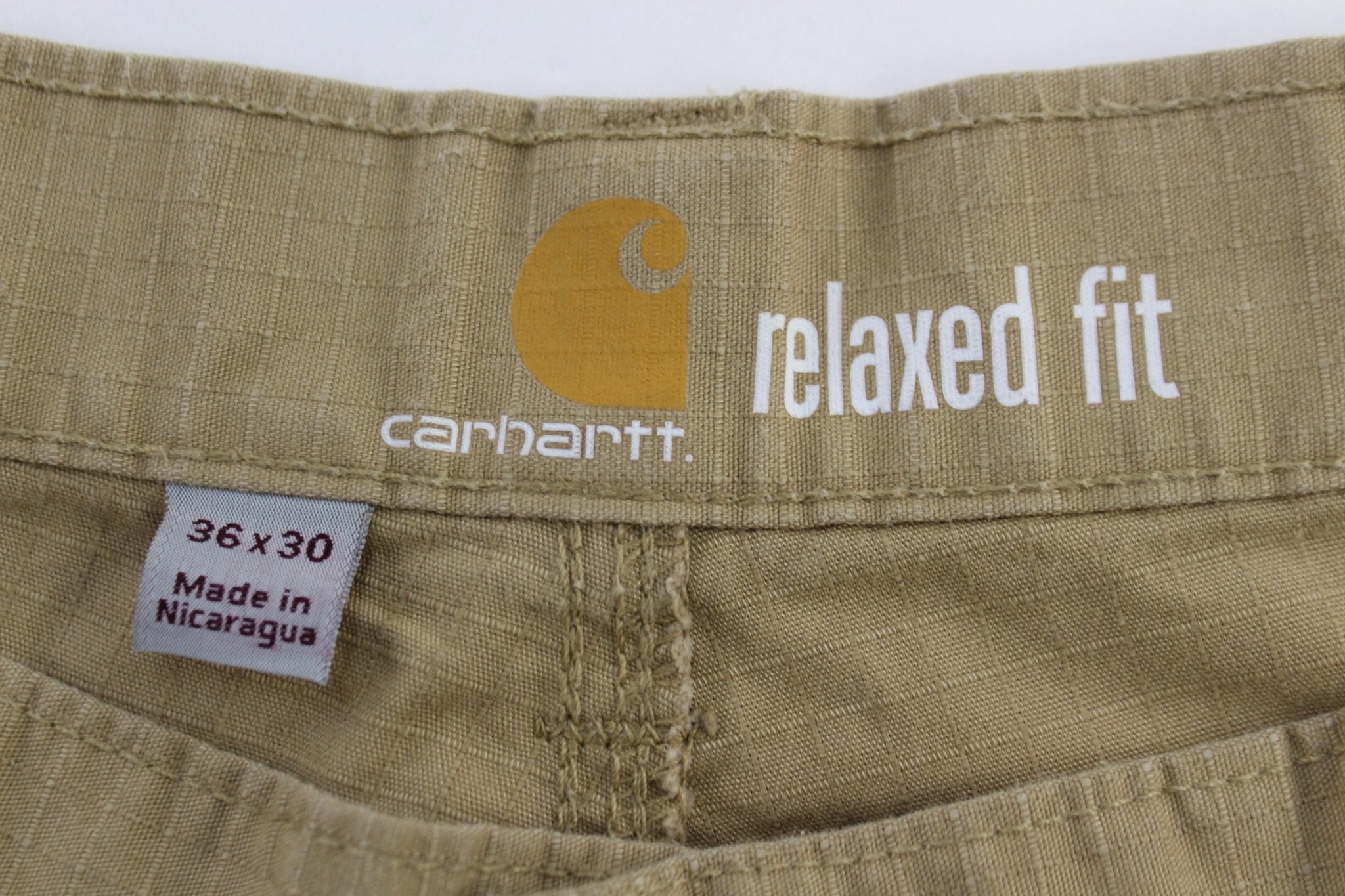 Carhartt Logo Patch Tan Relaxed Fit Pants - Pants/Shorts - Thrifted Threads