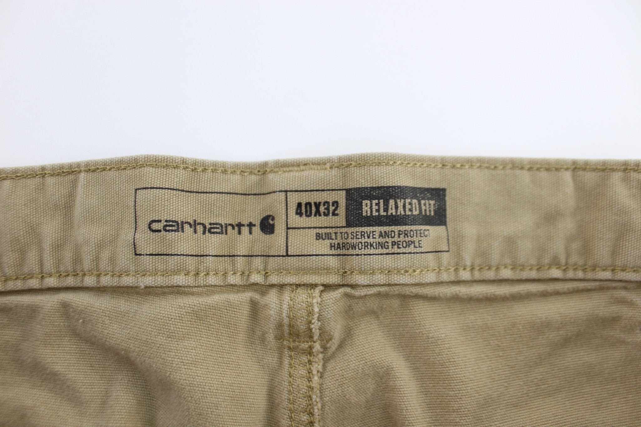 Carhartt Logo Patch Tan Relaxed Fit Pants - Pants/Shorts - Thrifted Threads
