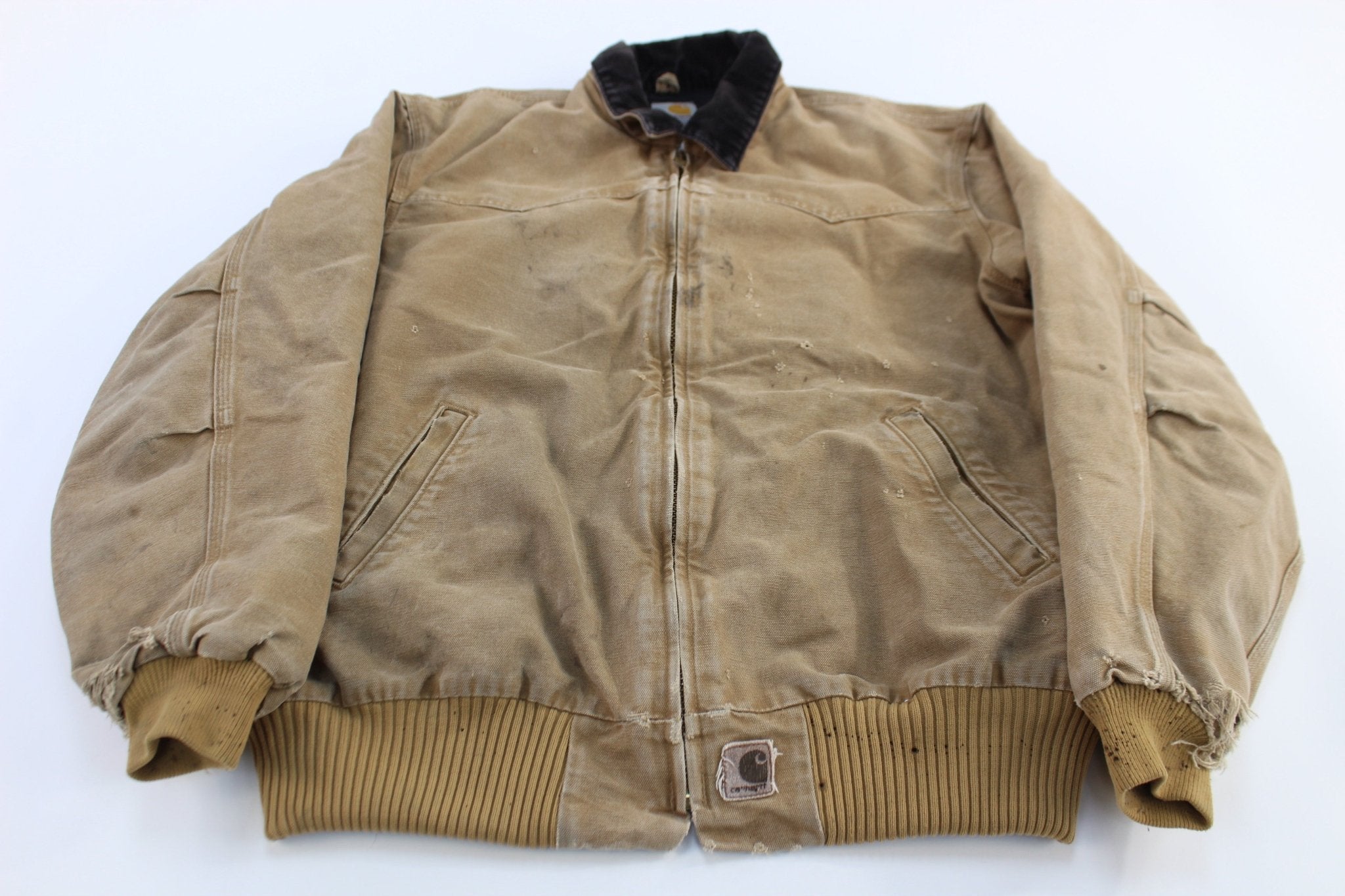 Carhartt Logo Patch Tan Santa Fe Jacket - jacket - Thrifted Threads