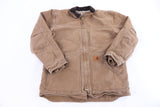 Carhartt Logo Patch Tan Sherpa Lined Full Zip Jacket