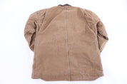 Carhartt Logo Patch Tan Sherpa Lined Full Zip Jacket - Jacket - Thrifted Threads