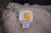 Carhartt Logo Patch Tan Sherpa Lined Full Zip Jacket - Jacket - Thrifted Threads