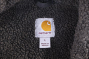 Carhartt Logo Patch Tan Sherpa Lined Full Zip Vest - Vest - Thrifted Threads