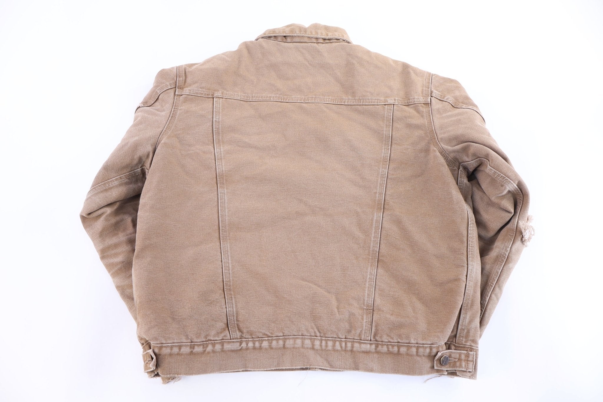 Carhartt Logo Patch Tan Sherpa Lined Jacket - Jacket - Thrifted Threads