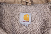 Carhartt Logo Patch Tan Sherpa Lined Jacket - Jacket - Thrifted Threads