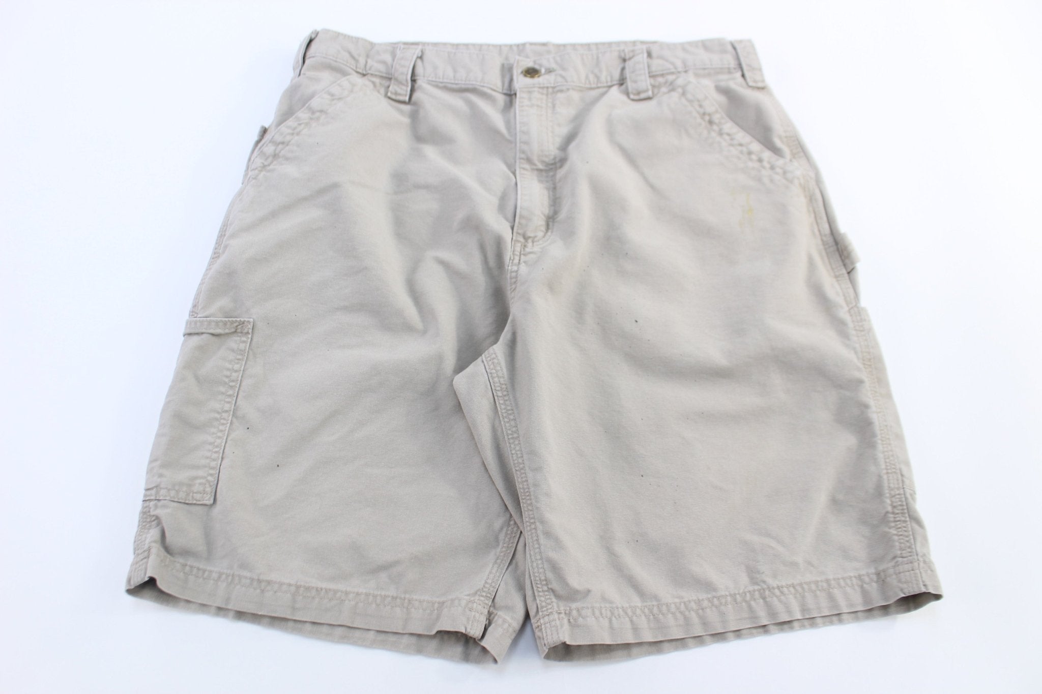 Carhartt Logo Patch Tan Shorts - Pants/Shorts - Thrifted Threads