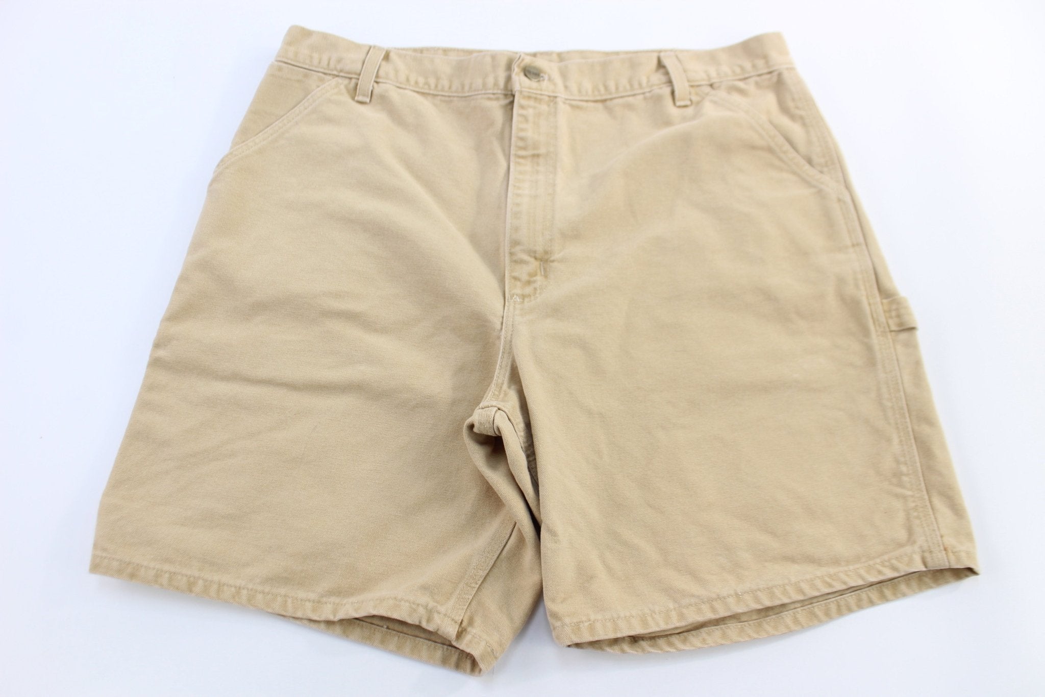 Carhartt Logo Patch Tan Shorts - Pants/Shorts - Thrifted Threads