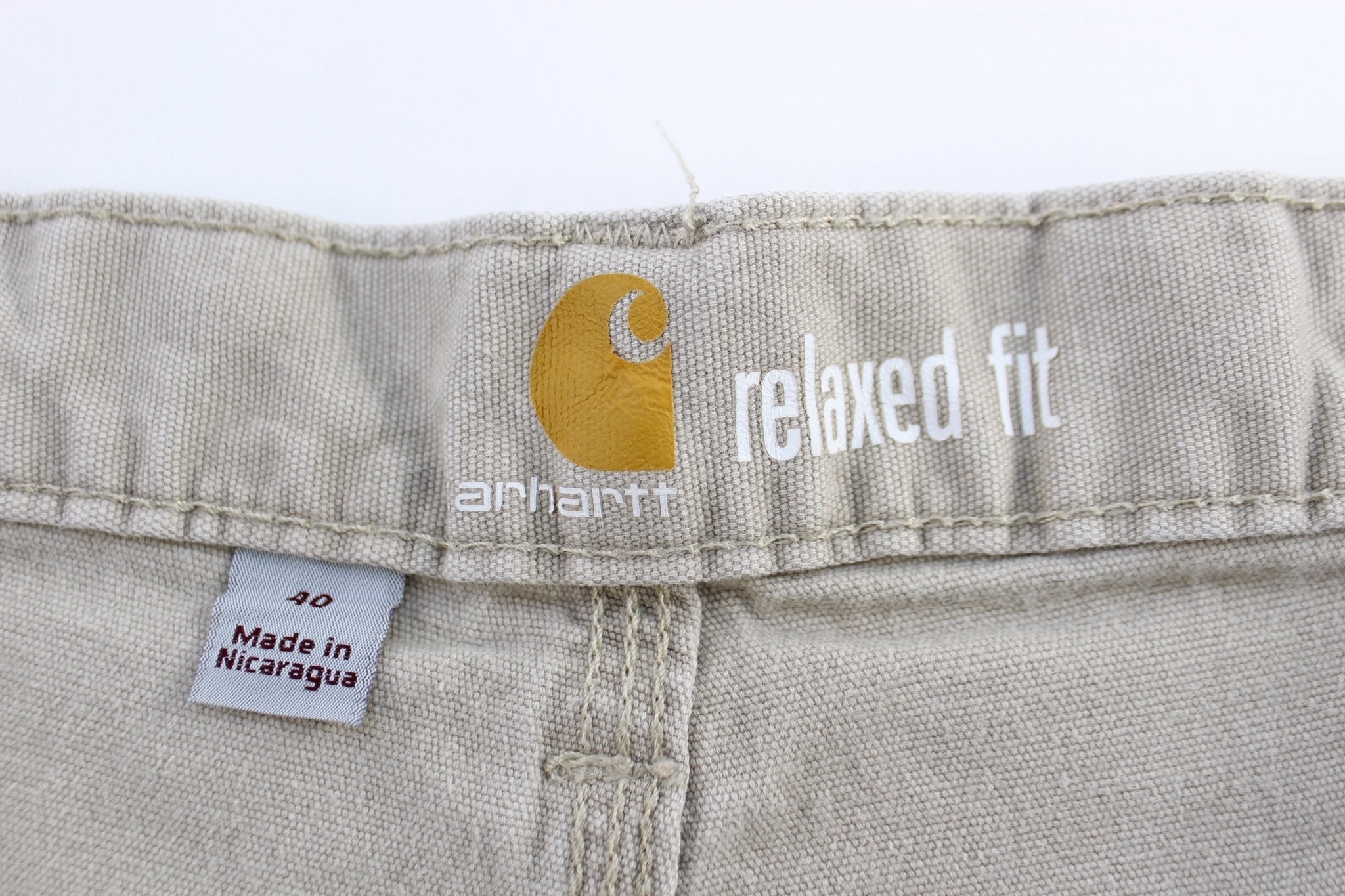 Carhartt Logo Patch Tan Shorts - Pants/Shorts - Thrifted Threads
