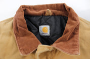 Carhartt Logo Patch Tan Traditional Zip Up Jacket - ThriftedThreads.com