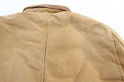 Carhartt Logo Patch Tan Traditional Zip Up Jacket - ThriftedThreads.com