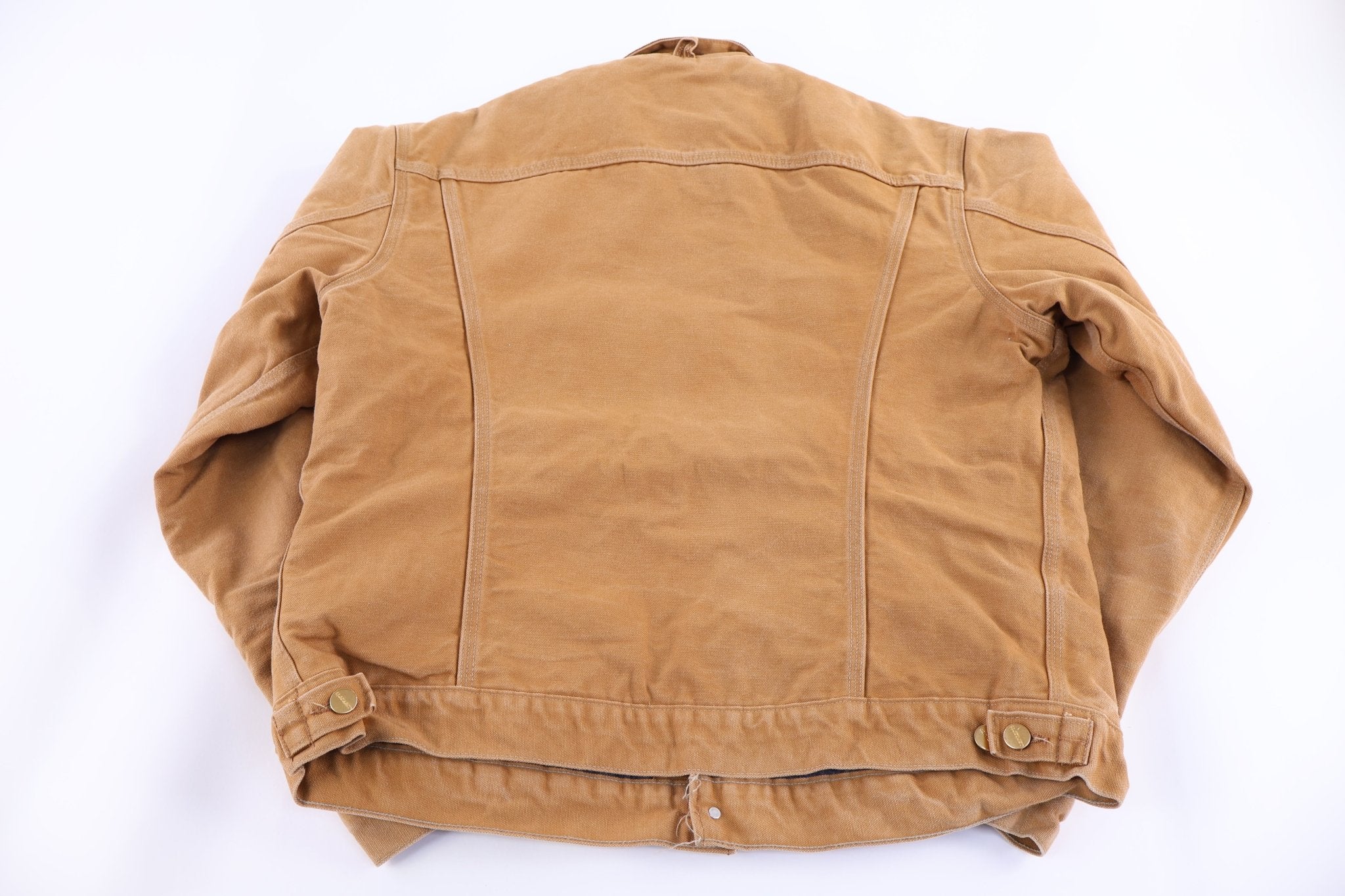 Carhartt Logo Patch Tan Trucker Jacket - Jacket - Thrifted Threads