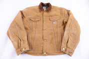 Carhartt Logo Patch Tan Trucker Jacket - Jacket - Thrifted Threads