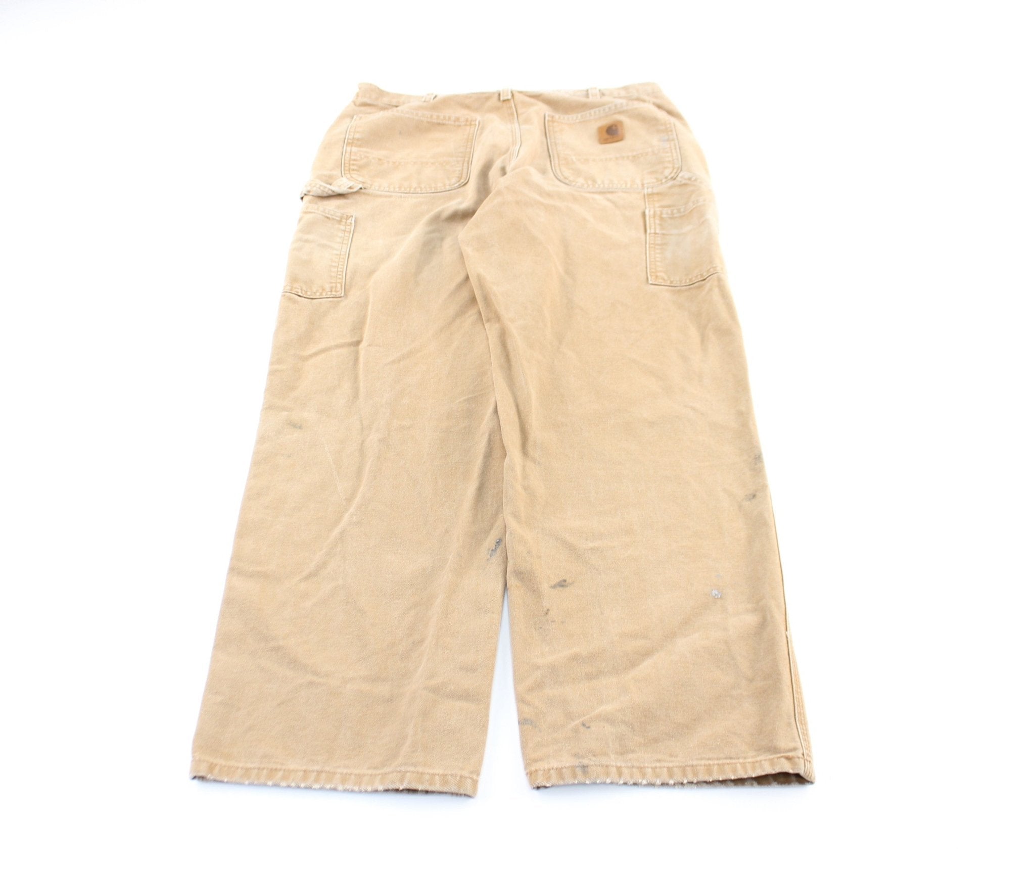 Carhartt Logo Patch Tan Workwear Pants - ThriftedThreads.com