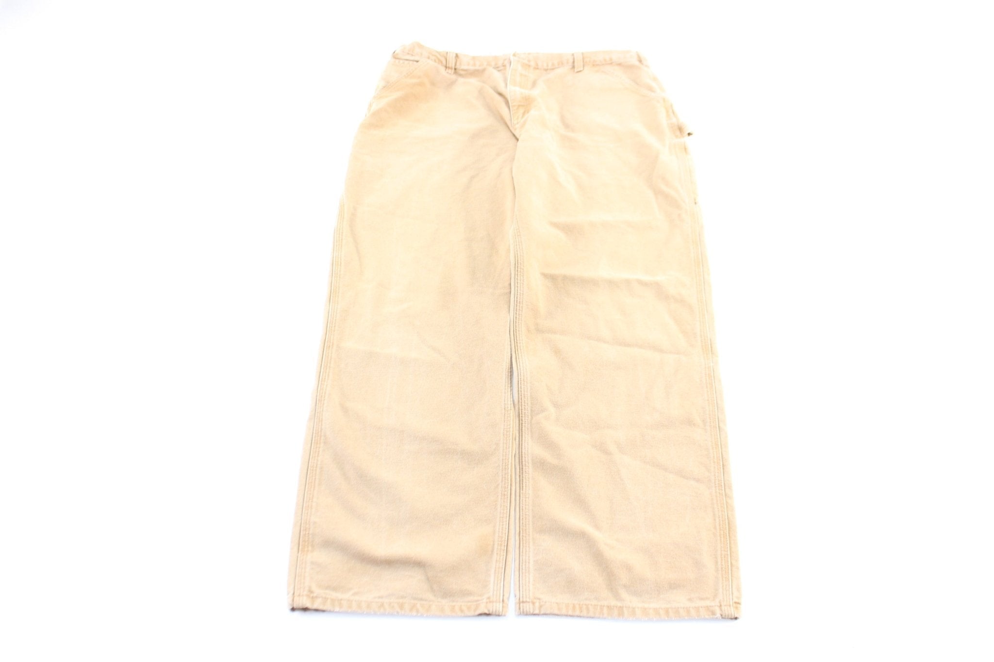 Carhartt Logo Patch Tan Workwear Pants - Pants/Shorts - Thrifted Threads