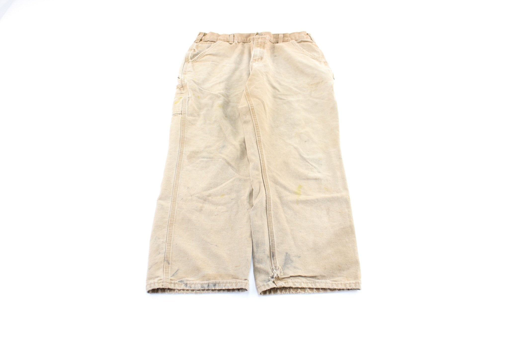 Carhartt Logo Patch Tan Workwear Pants - Pants/Shorts - Thrifted Threads
