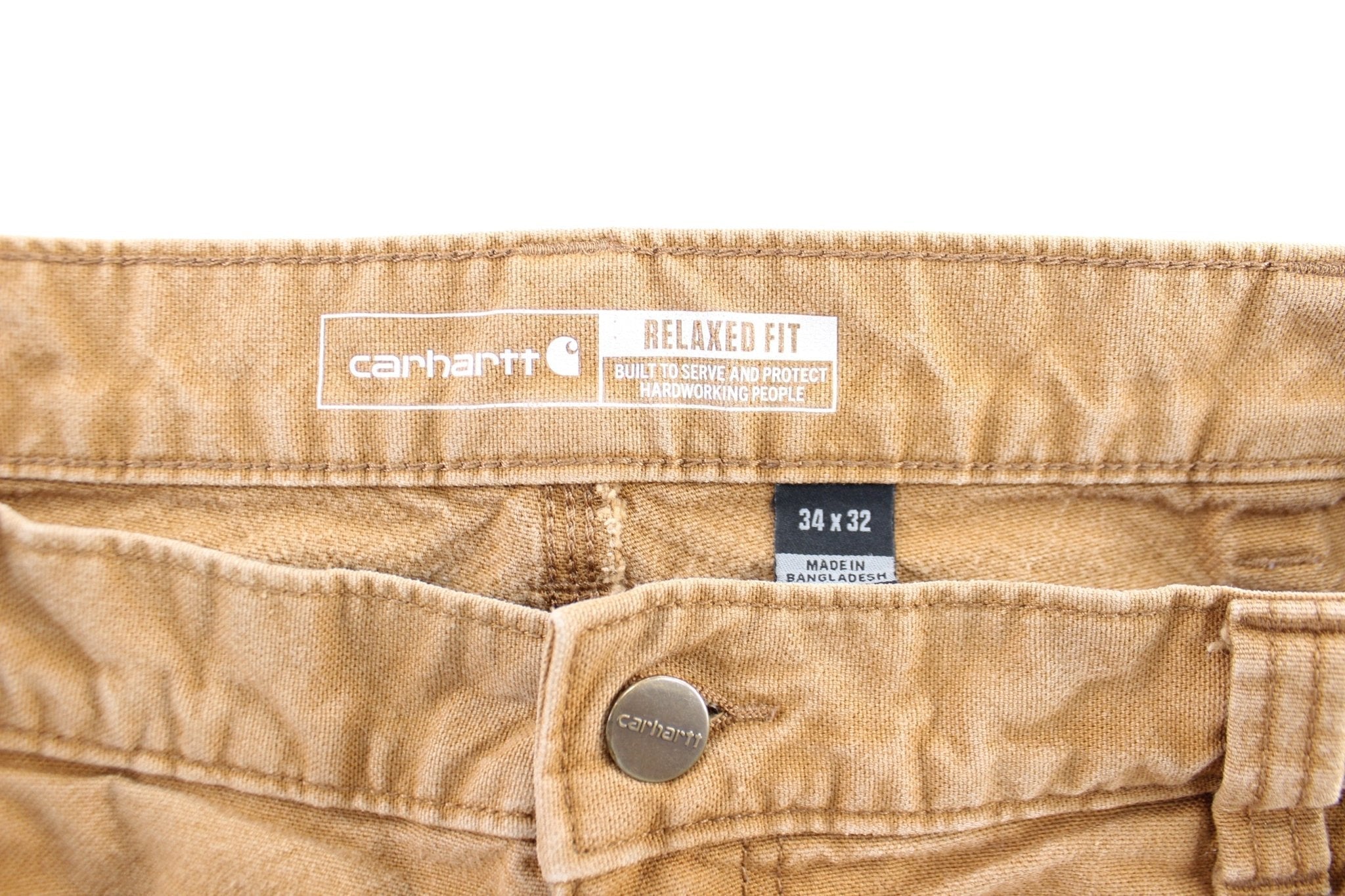 Carhartt Logo Patch Tan Workwear Pants - Pants/Shorts - Thrifted Threads