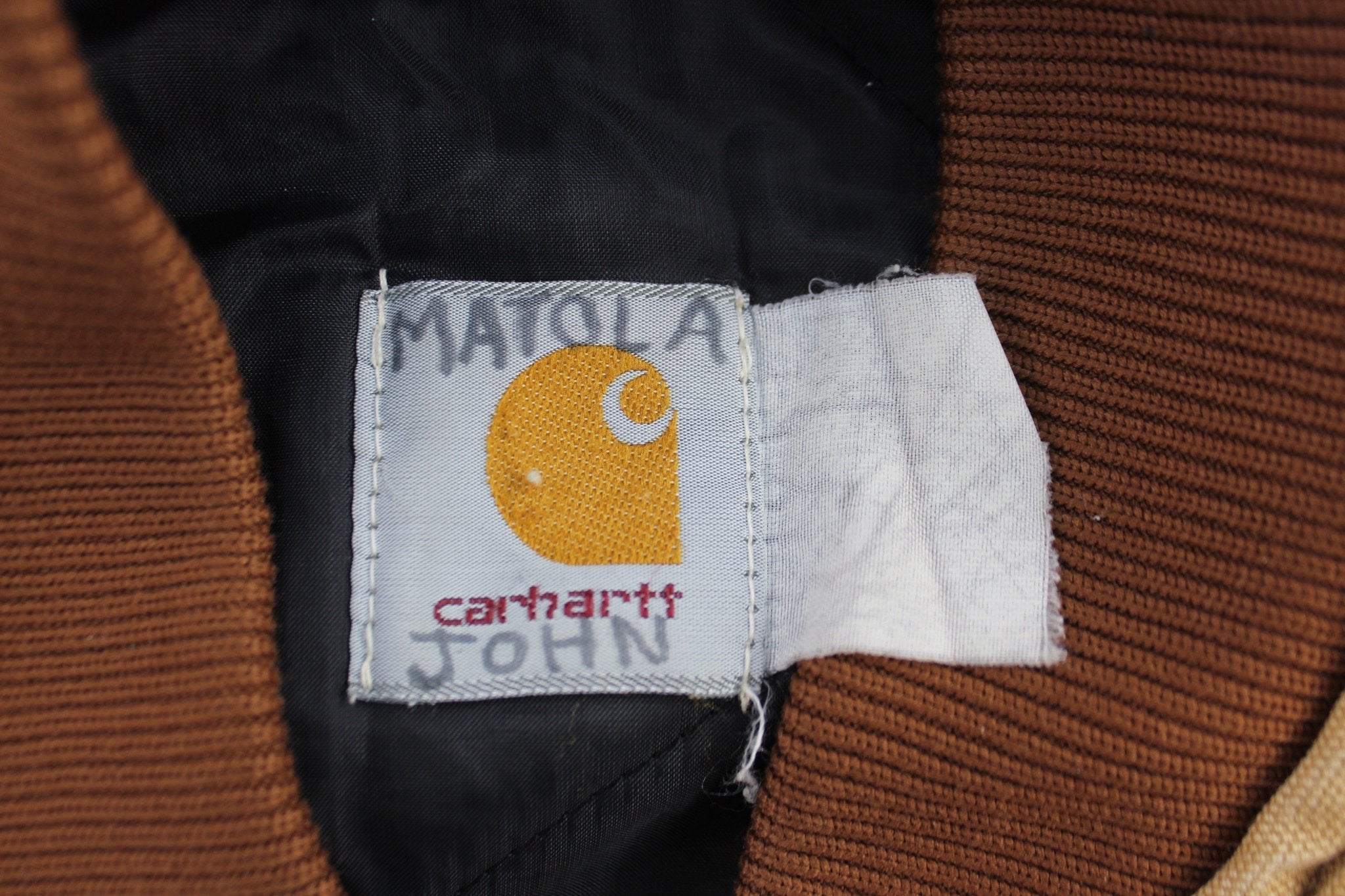 Carhartt Logo Patch Tan Zip Up Vest - ThriftedThreads.com