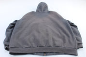 Carhartt Logo Patch Thermal Lined Grey Rain Defender Hoodie - ThriftedThreads.com