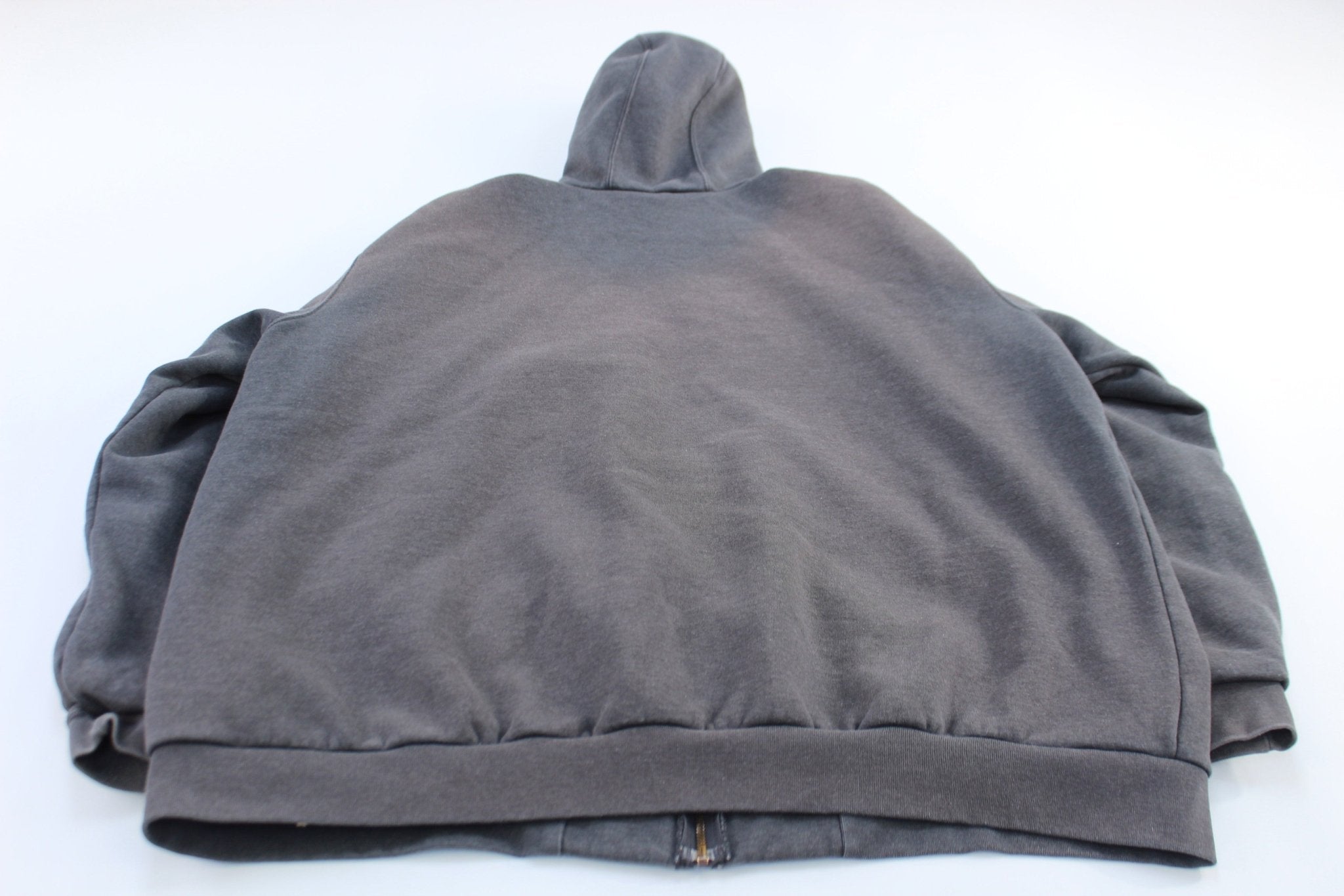 Carhartt Logo Patch Thermal Lined Grey Rain Defender Hoodie - ThriftedThreads.com