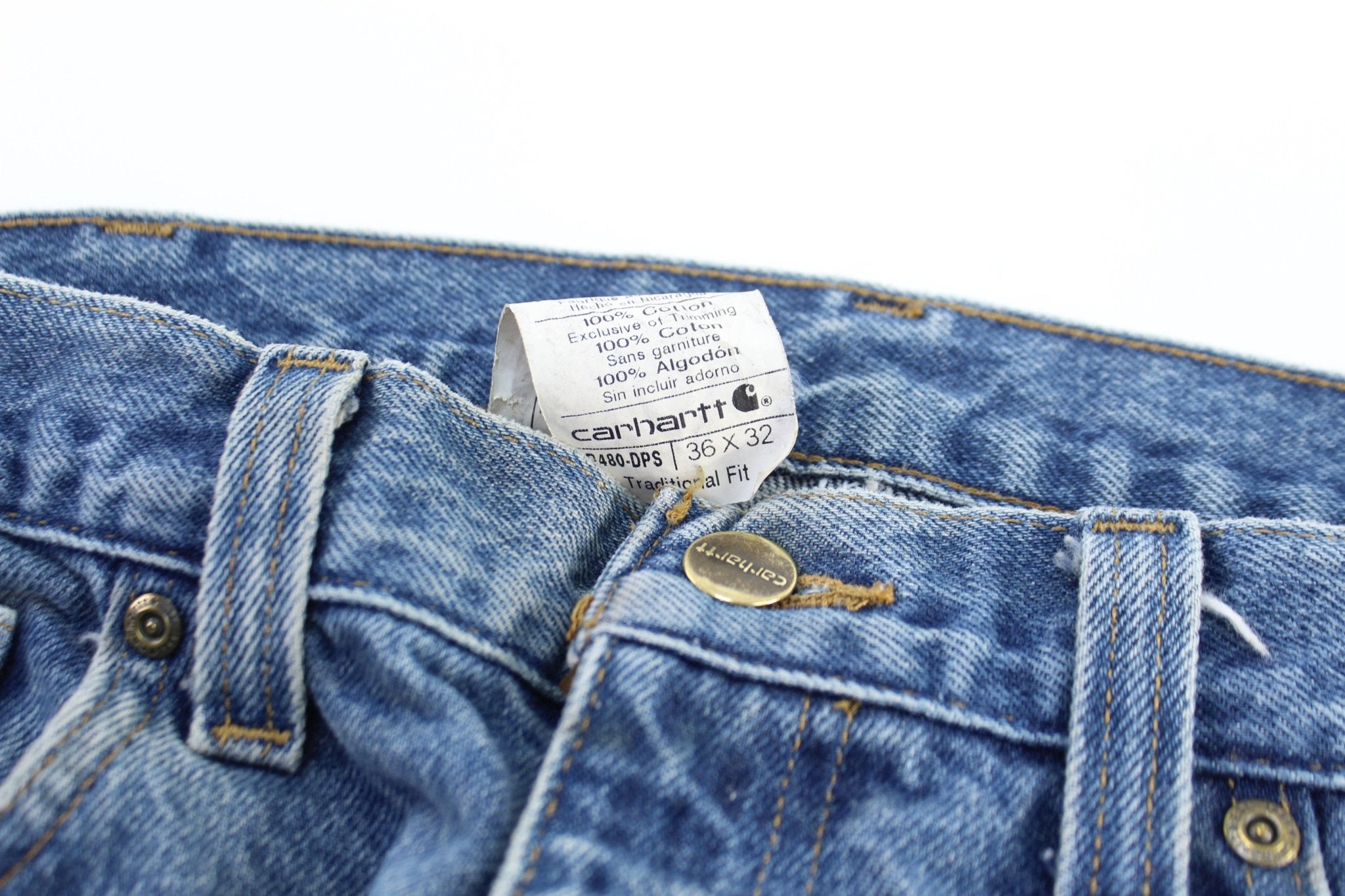 Carhartt Logo Patch Traditional Fit Denim Jeans - ThriftedThreads.com