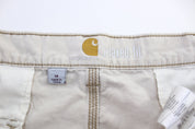 Carhartt Logo Patch White Cargo Shorts - ThriftedThreads.com