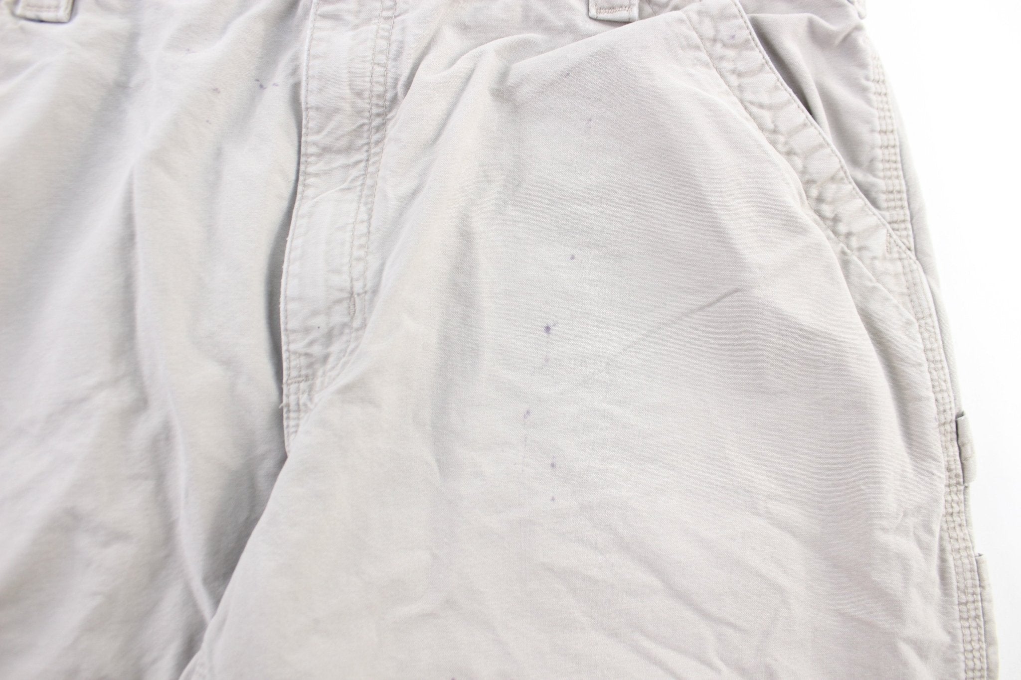 Carhartt Logo Patch White Carpenter Pants - ThriftedThreads.com