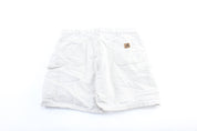 Carhartt Logo Patch White Carpenter Shorts - ThriftedThreads.com