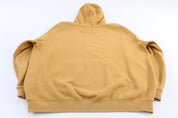 Carhartt Logo Patch Yellow Spellout Pullover Hoodie - ThriftedThreads.com