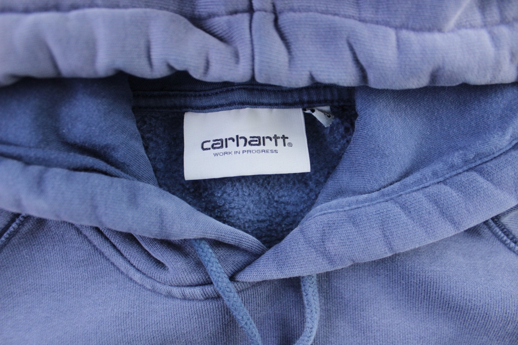 Carhartt Work In Progress Light Blue Pullover Hoodie - ThriftedThreads.com