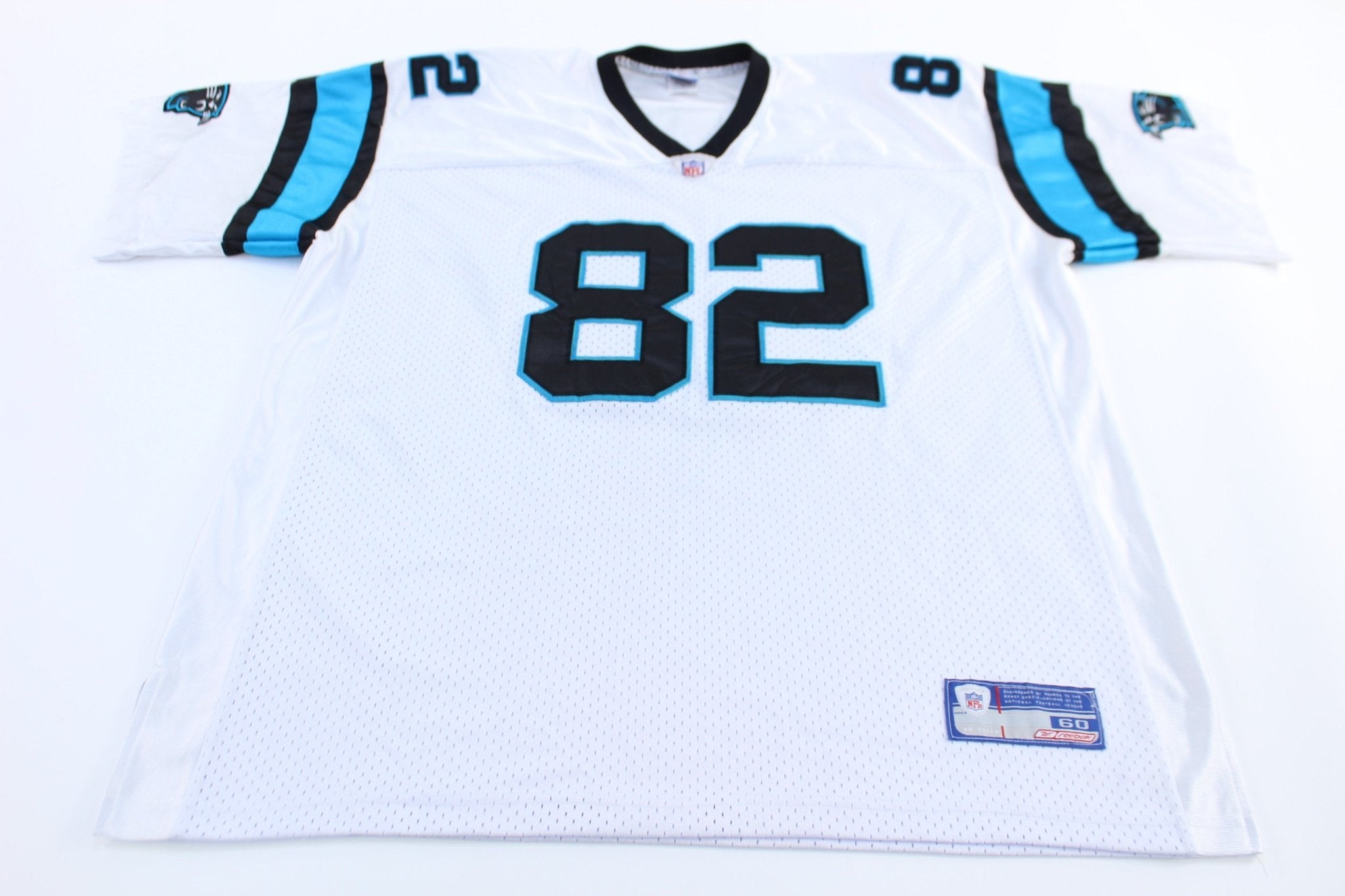 Carolina Panthers Embroidered 82 Grandpa Reebok Football Jersey - ThriftedThreads.com