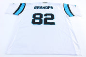 Carolina Panthers Embroidered 82 Grandpa Reebok Football Jersey - ThriftedThreads.com