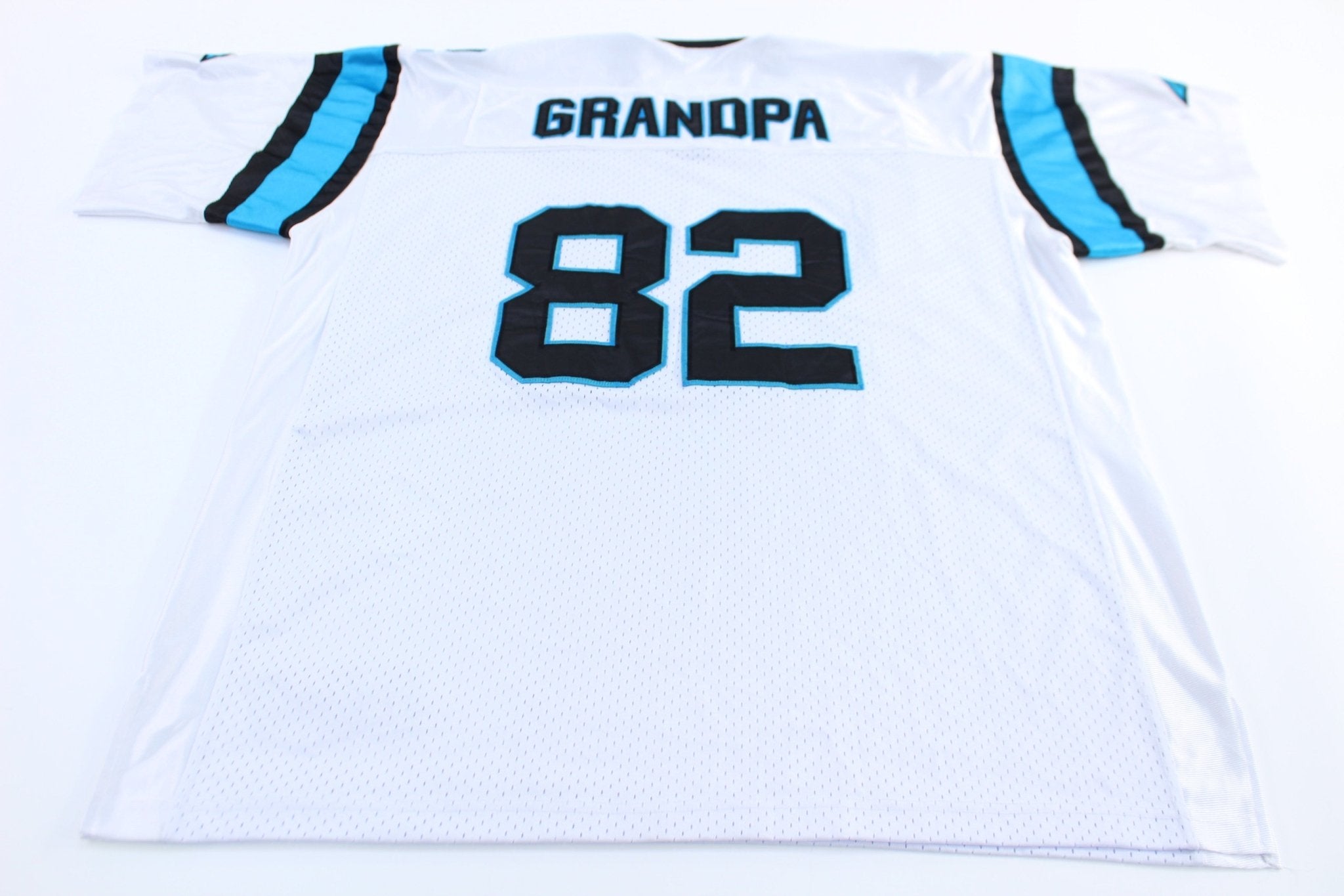 Carolina Panthers Embroidered 82 Grandpa Reebok Football Jersey - ThriftedThreads.com
