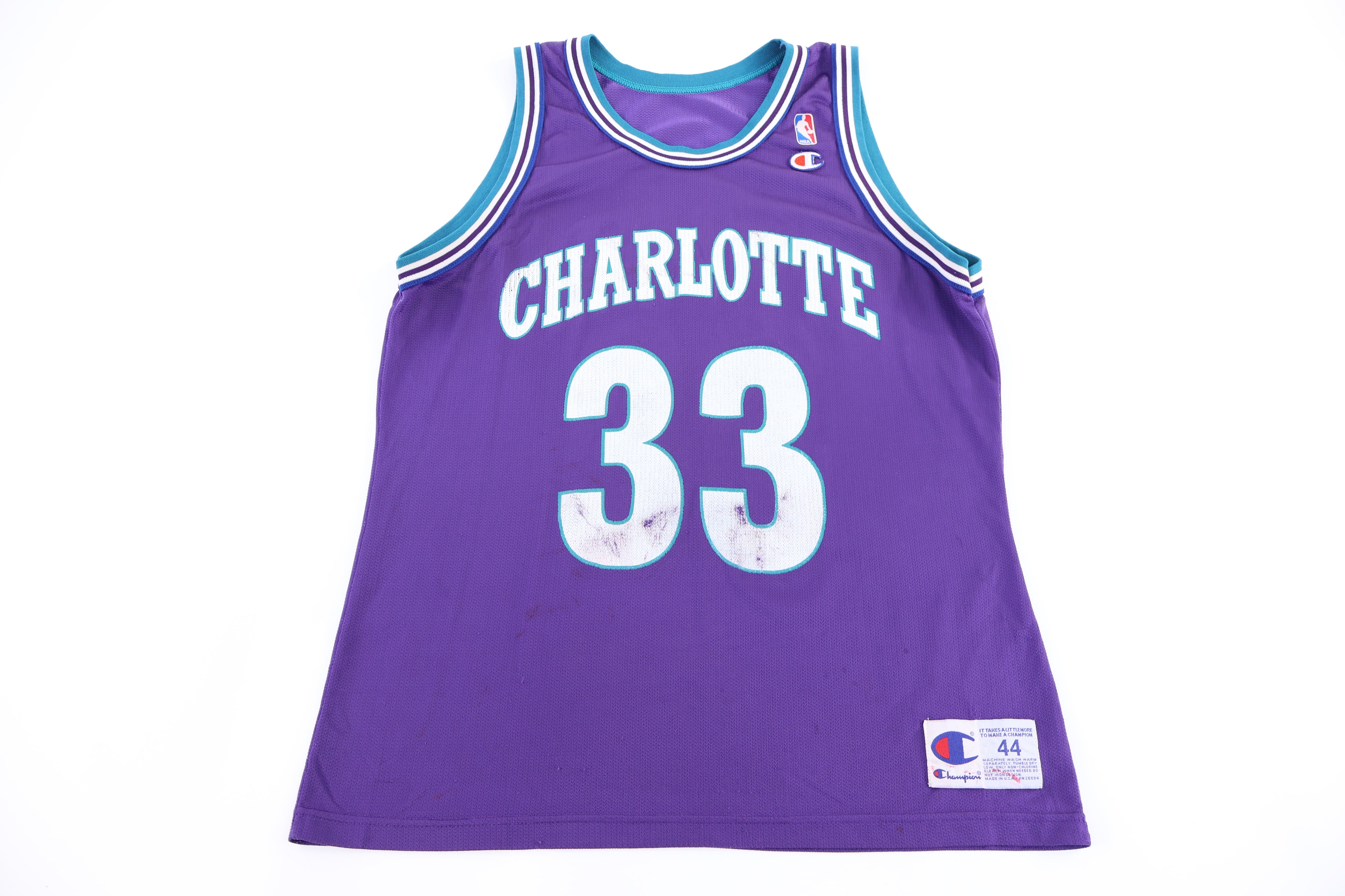 Champion Alonzo Mourning Charlotte Hornets Basketball Jersey - Jerseys/Tanks - Thrifted Threads