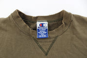 Champion Embroidered Logo Olive Green Sweatshirt - ThriftedThreads.com