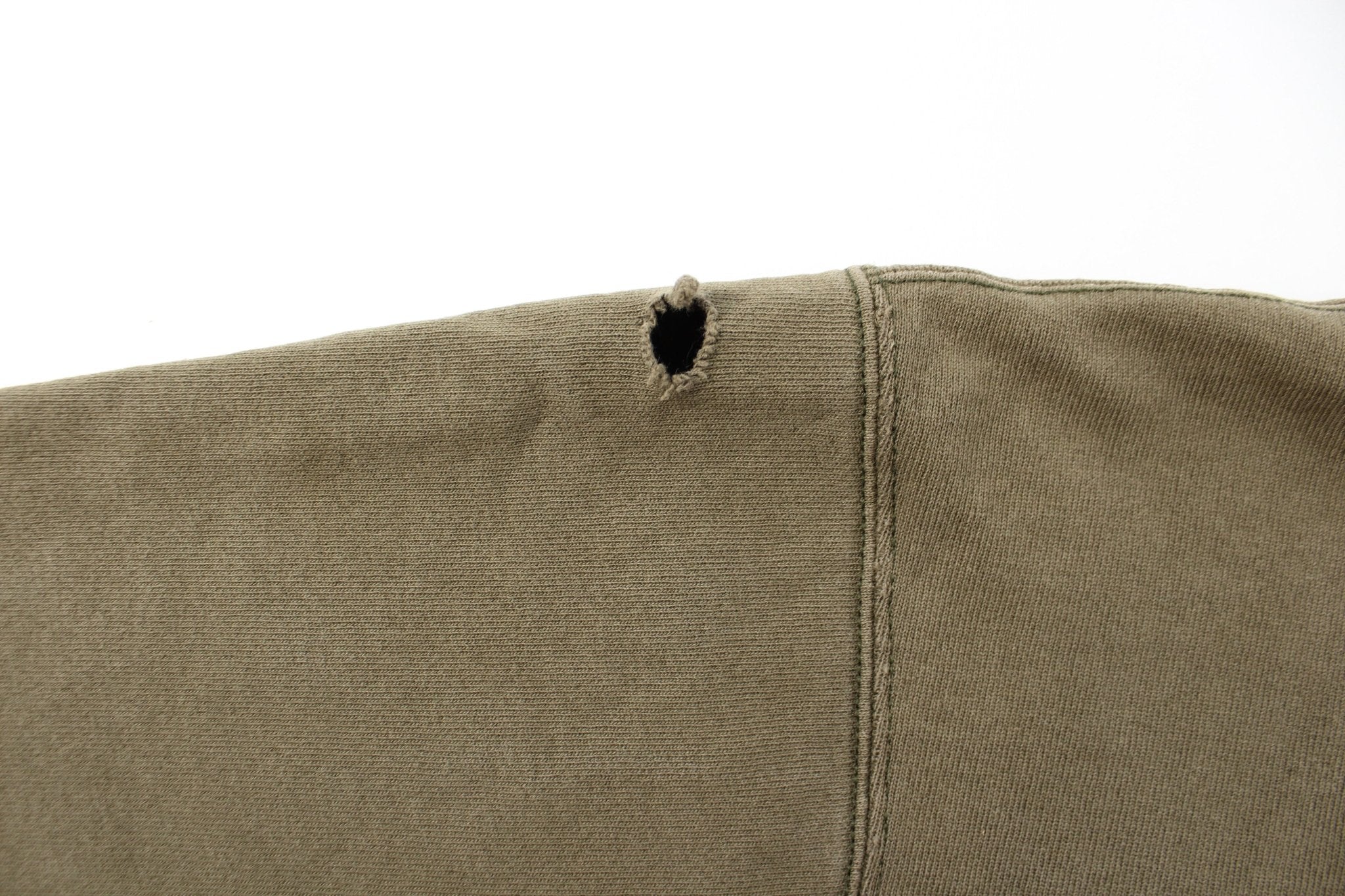Champion Embroidered Logo Olive Green Sweatshirt - ThriftedThreads.com