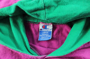 Champion Embroidered Logo Pink & Green Pullover Hoodie - ThriftedThreads.com