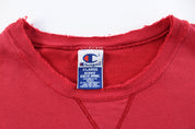 Champion Embroidered Logo Red Sweatshirt - ThriftedThreads.com
