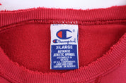Champion Embroidered Logo Red Sweatshirt - Sweatshirts - Thrifted Threads