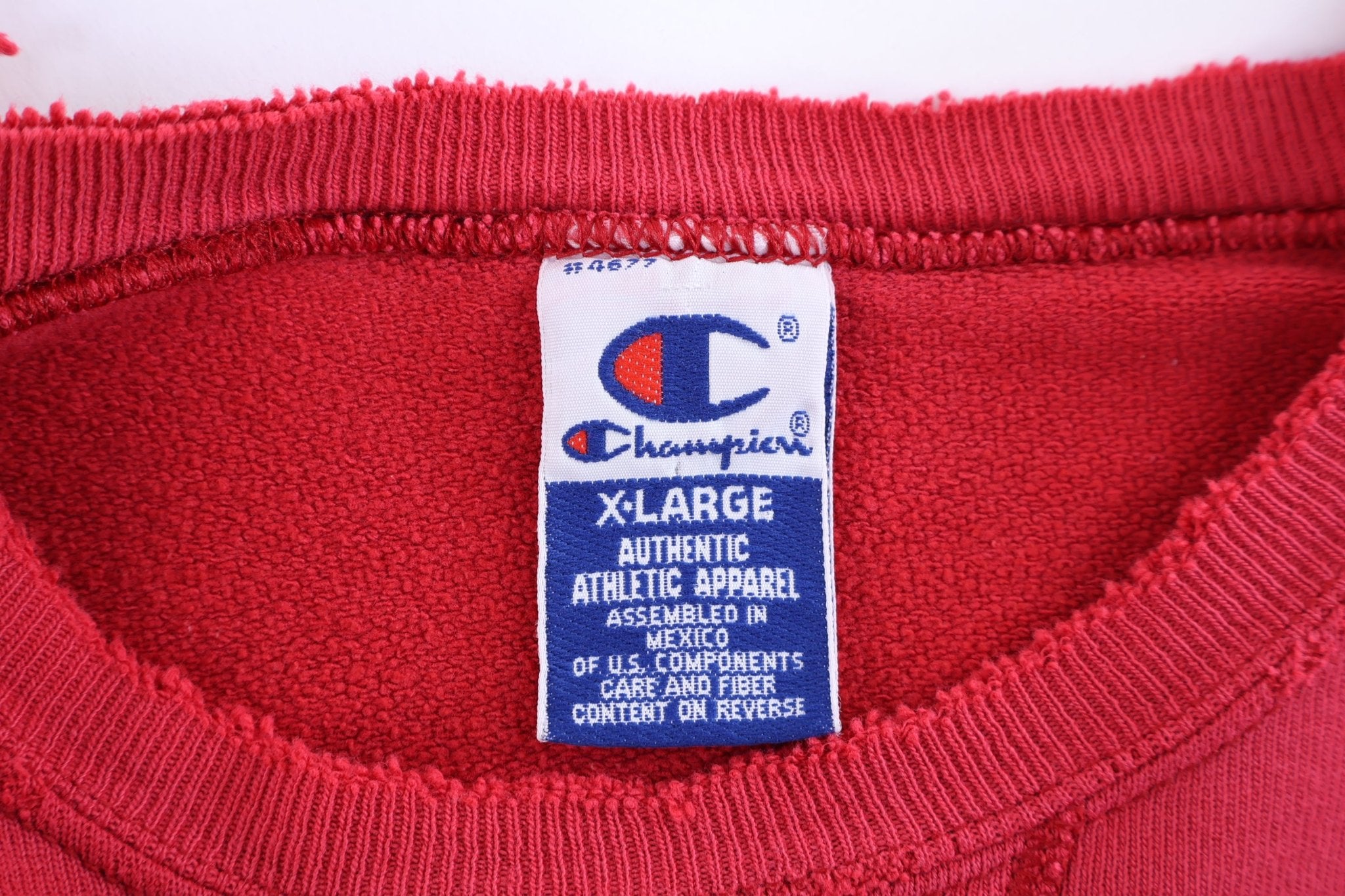 Champion Embroidered Logo Red Sweatshirt - Sweatshirts - Thrifted Threads