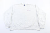 Champion Embroidered Logo White Sweatshirt - ThriftedThreads.com