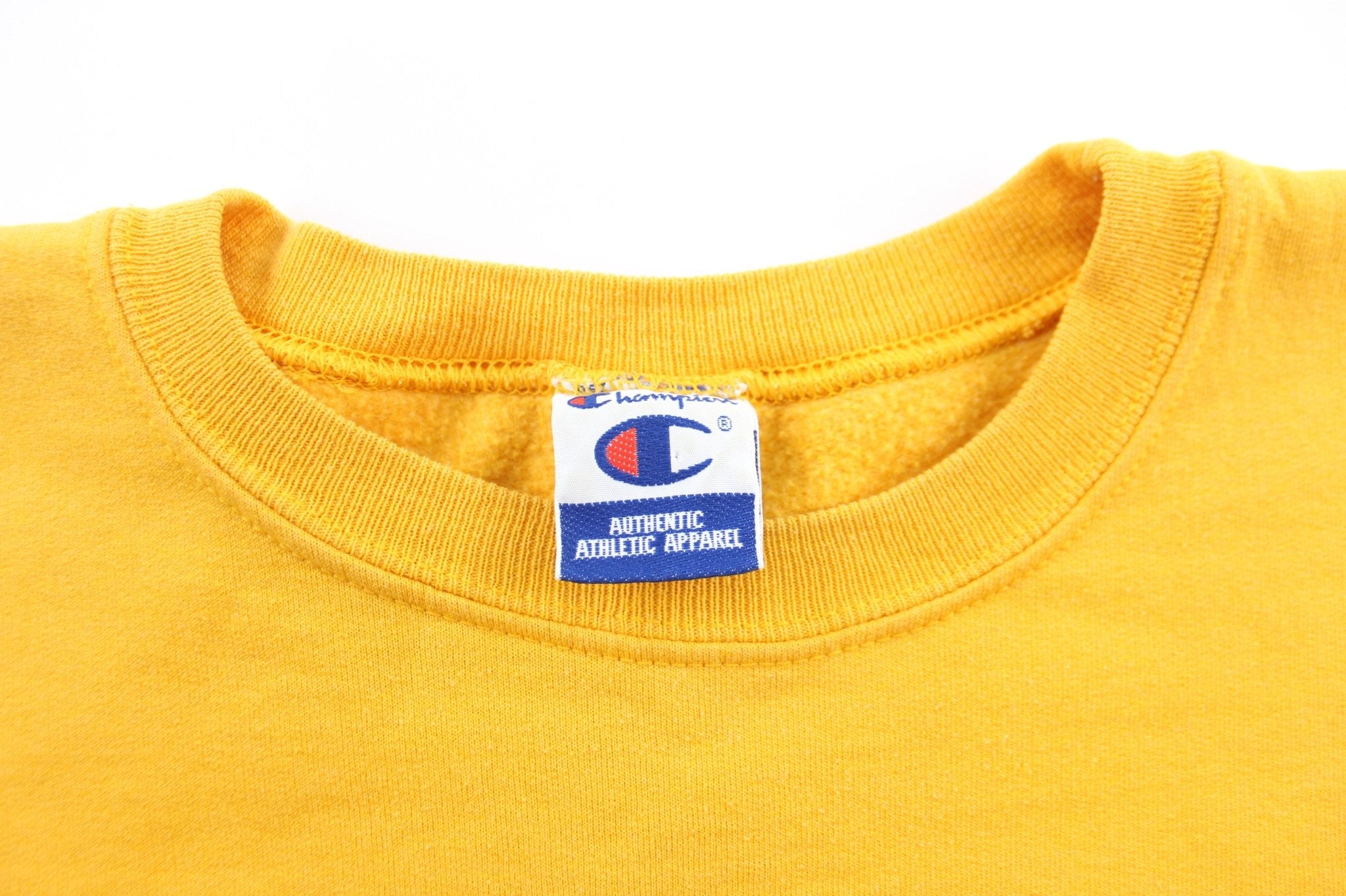 Champion Logo Yellow Sweatshirt - ThriftedThreads.com