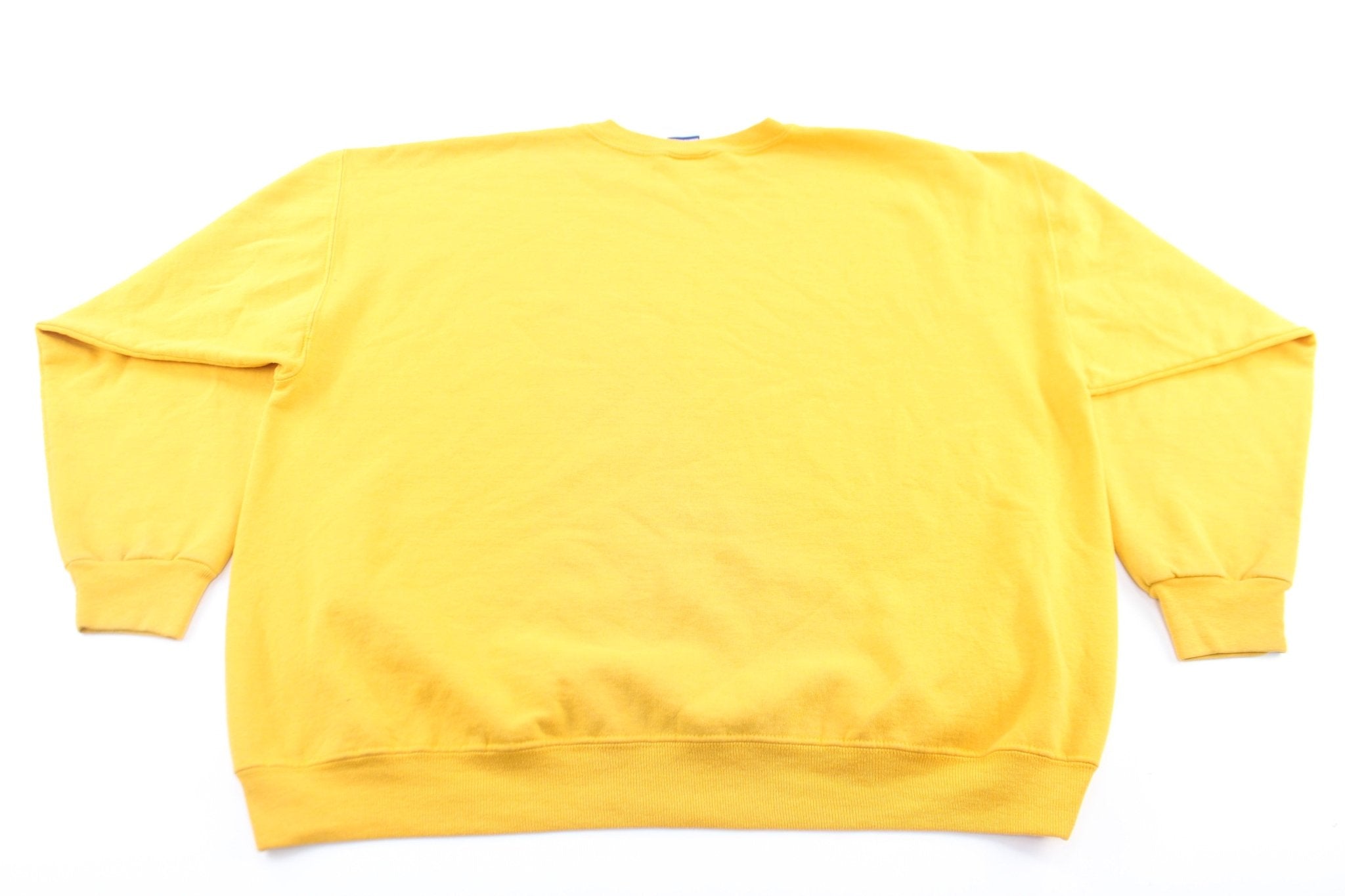 Champion Logo Yellow Sweatshirt - ThriftedThreads.com