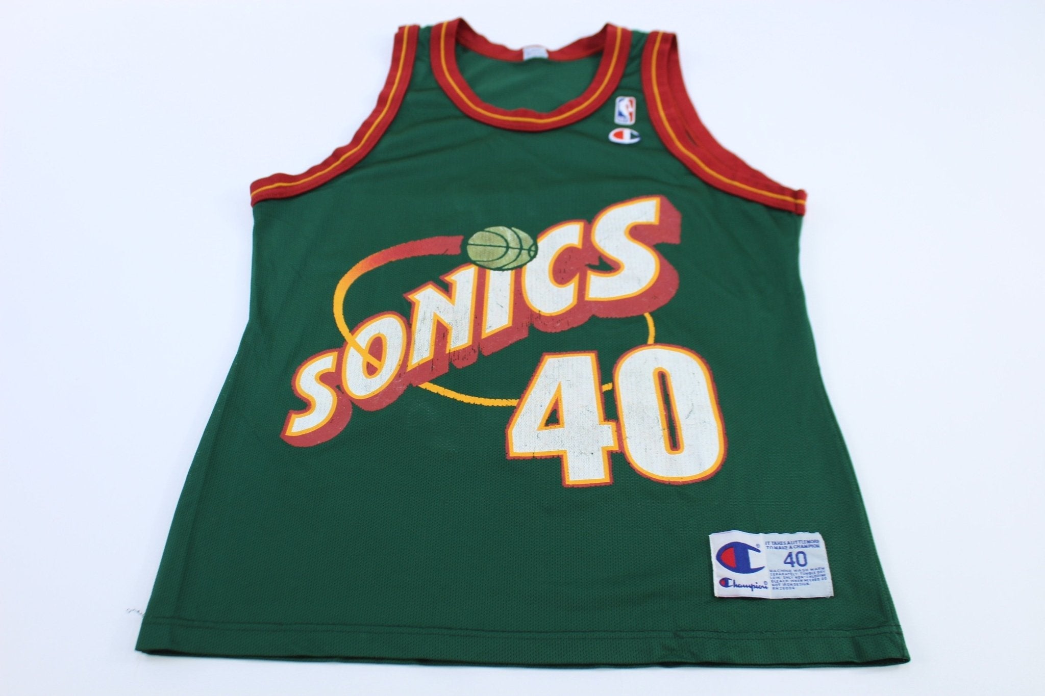 Champion NBA Seattle SuperSonics 40 Shawn Kemp Basketball Jersey - Jerseys/Tanks - Thrifted Threads