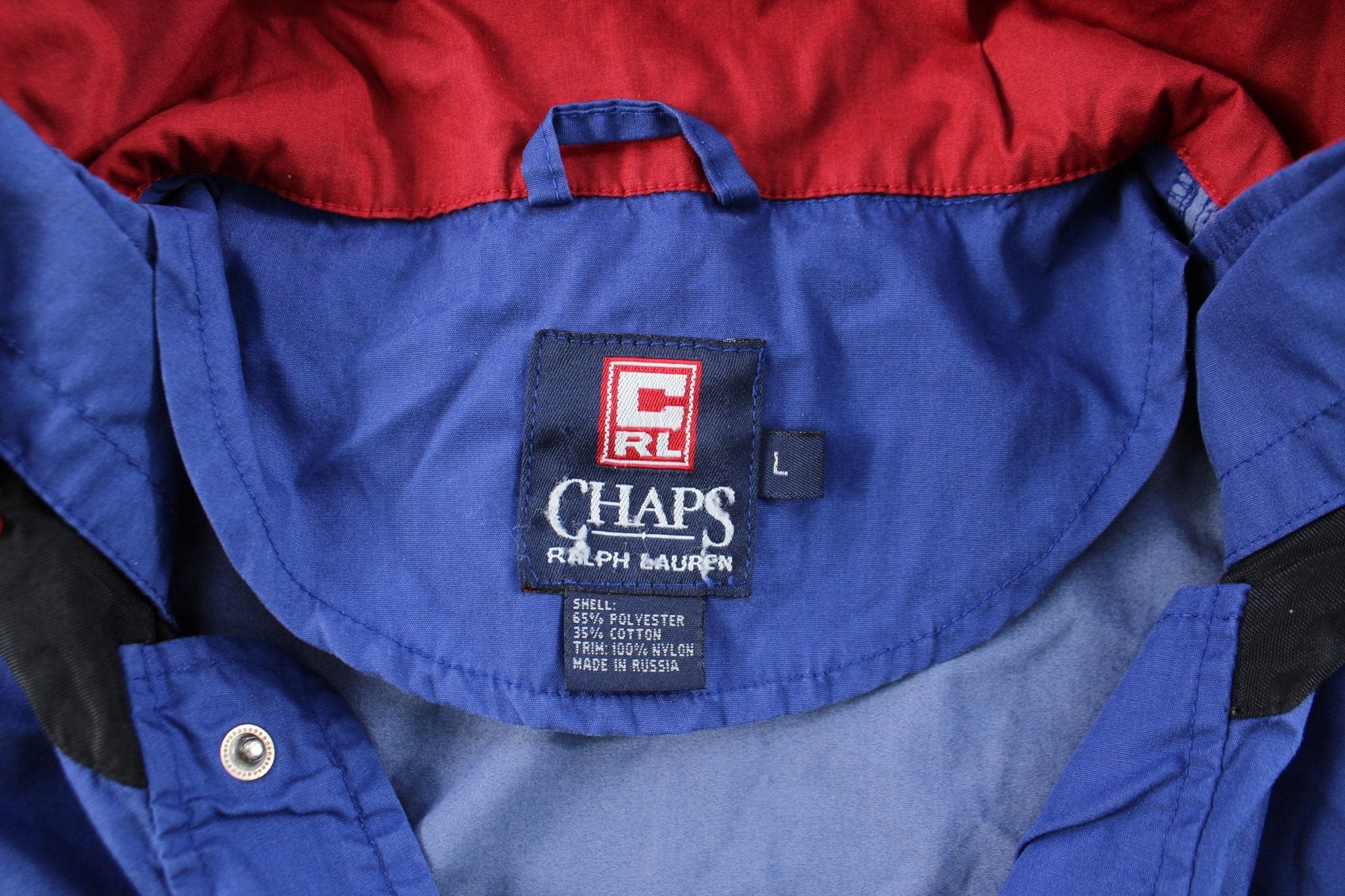 Chaps Ralph Lauren Blue & Red Pullover Jacket – ThriftedThreads.com