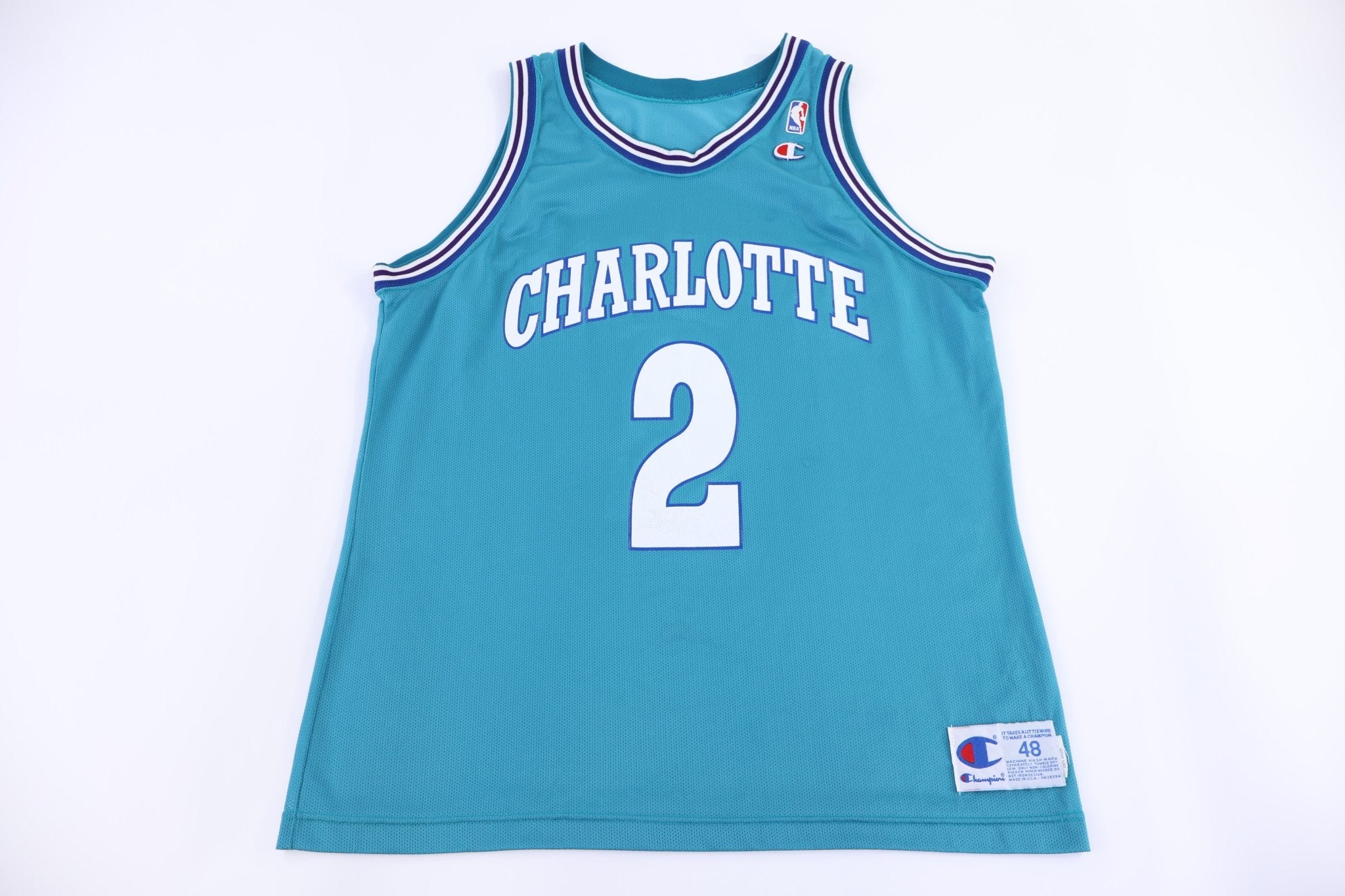 Charlotte Hornets Larry Johnson Basketball Jersey - Jerseys/Tanks - Thrifted Threads