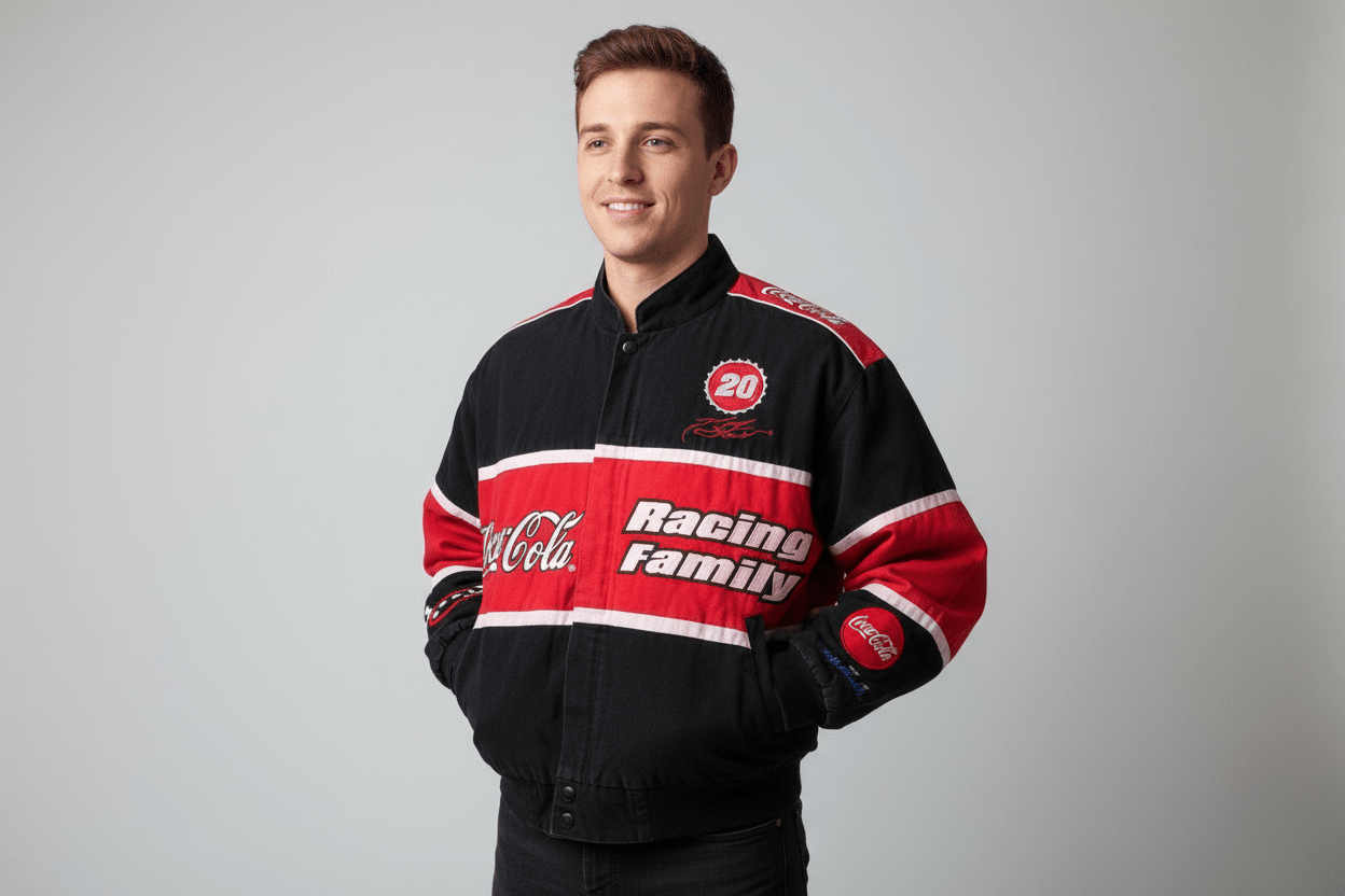 Chase Authentics Coca - Cola Racing Jacket - ThriftedThreads.com