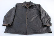 Cherokee Dark Brown Leather Coat - ThriftedThreads.com