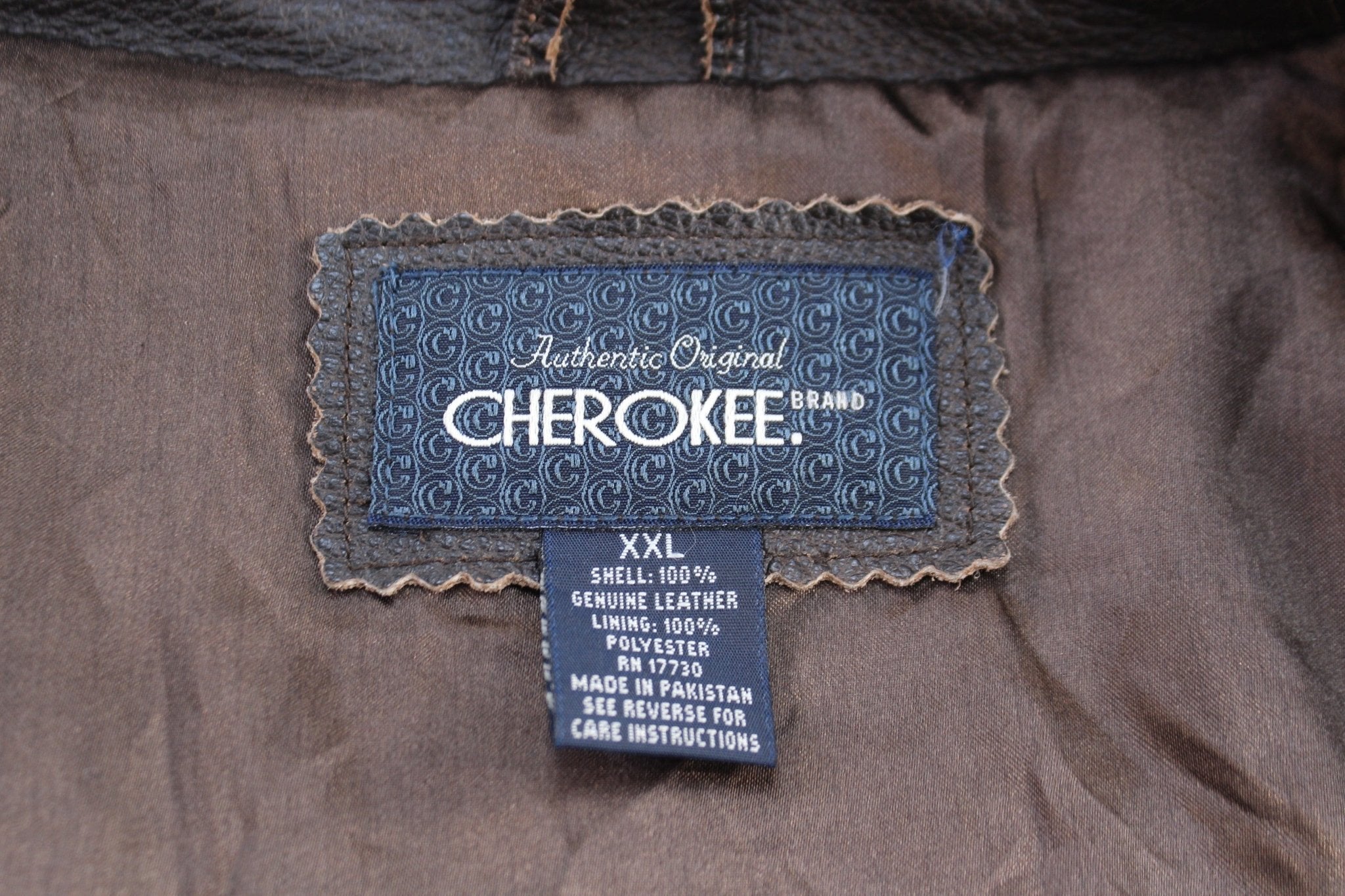 Cherokee Dark Brown Leather Coat - Jackets - Thrifted Threads