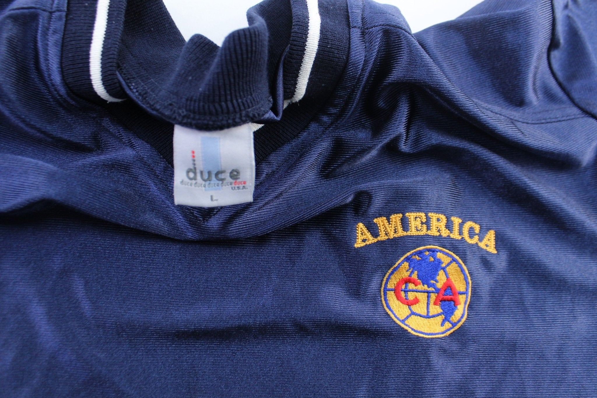 Club America Embroidered Patch Blue Soccer Jersey - Jerseys/Tanks - Thrifted Threads