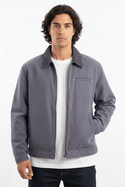 Columbia Full Zip Grey Workwear Jacket - Jacket - Thrifted Threads